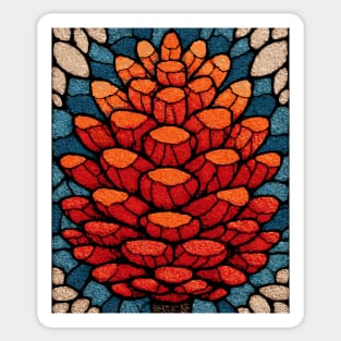 Sacred Pinecone | A Stained Glass Botanical Sticker